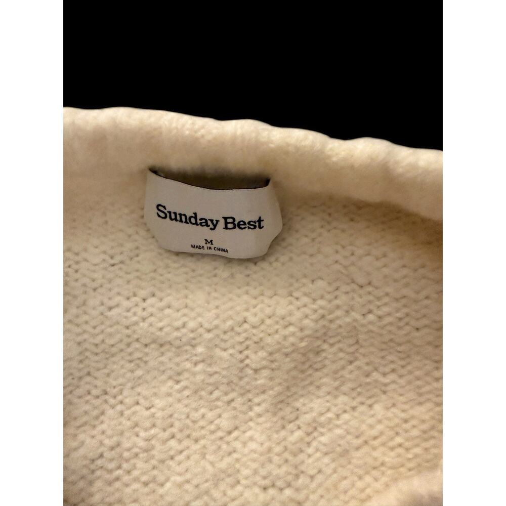 Sunday Best by Aritzia Peggy Cropped Merino Wool Sweater – Cream Size Medium - Picture 3 of 8